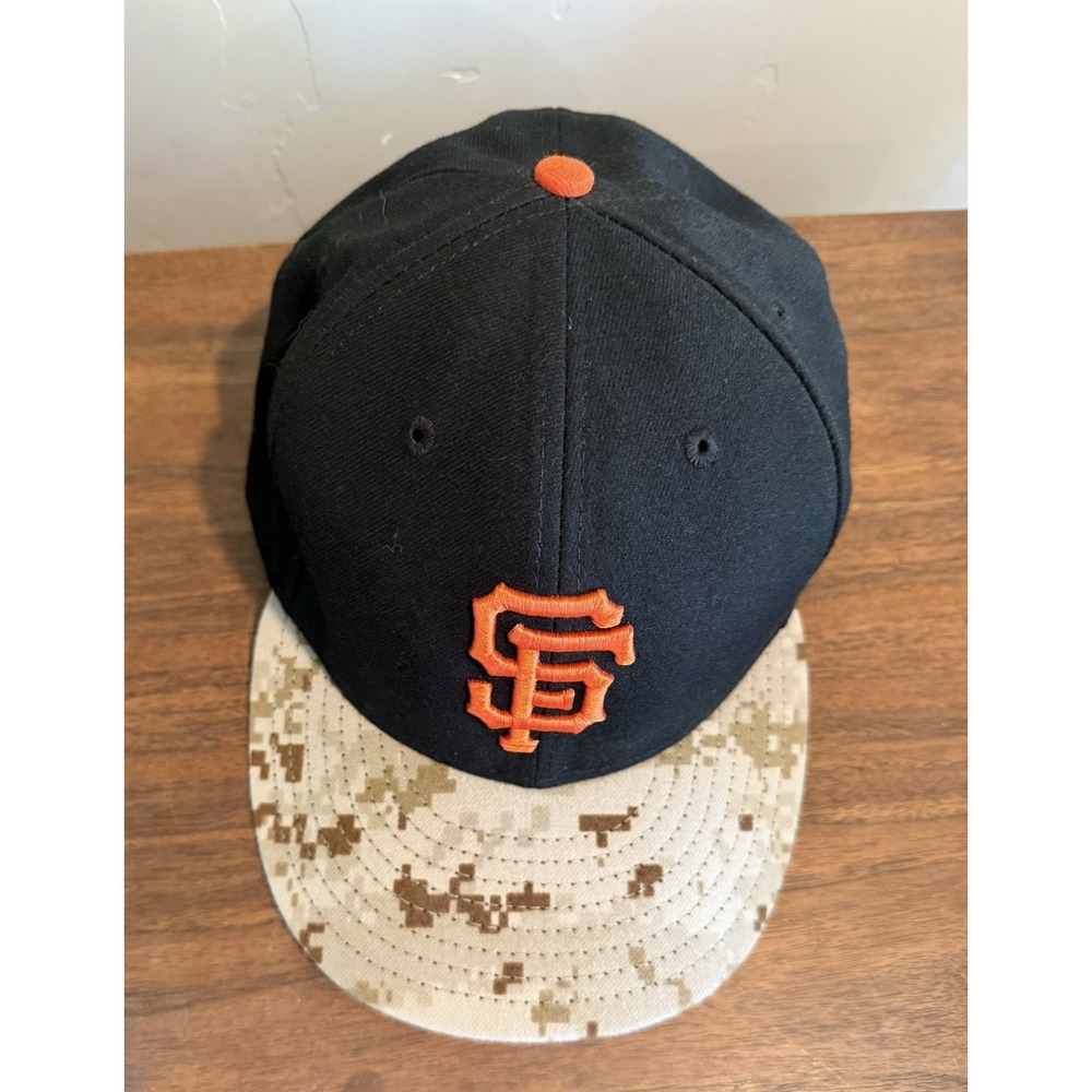 New Era 59FIFTY San Francisco Giants Hat 8 Authentic On Field Camo / Black MLB - Picture 2 of 9